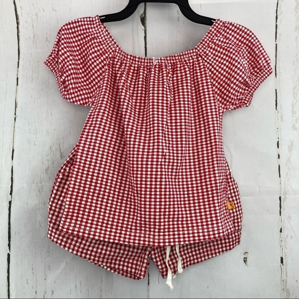 Buster Brown red & white checkered two piece